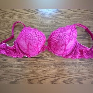Victoria's Secret Fuchsia Lace Push Up Bra